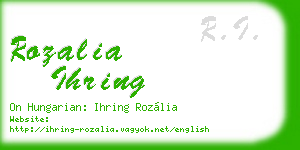 rozalia ihring business card