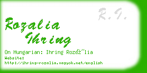 rozalia ihring business card